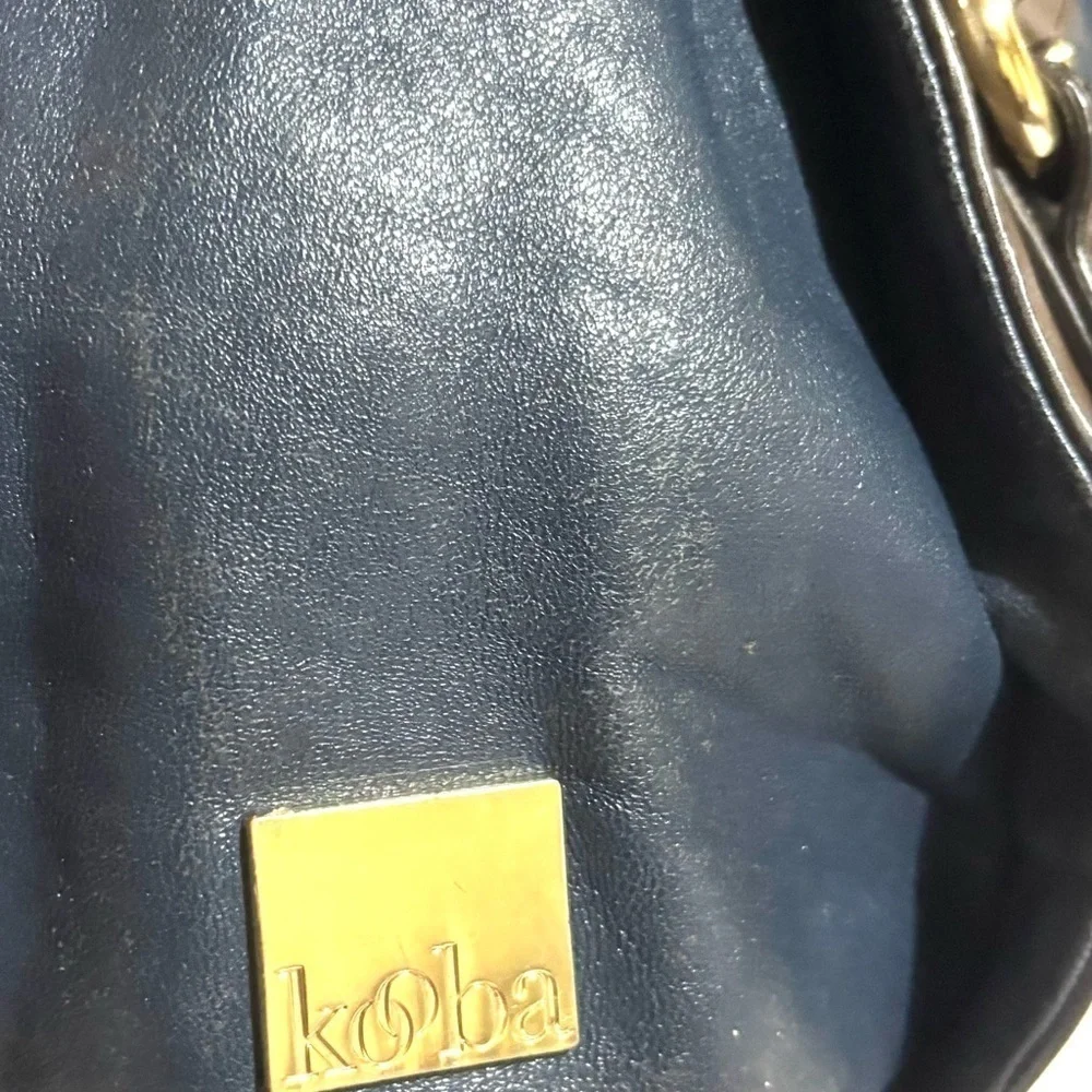Kooba Stylish Blue and Brown gray shoulder distressed leather Bag